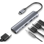 Start - Adaptateur usb c Macbook air, 5 en 1 hub usb c Multiport avec 4K hdmi, microphone en ligne pour casque 3.5, 100W pd, Adaptateur usb c pour