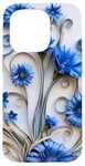 Coque pour iPhone 15 Pro Fleur Bleu Bleuet Floral Nature Femme Filles Fleurs