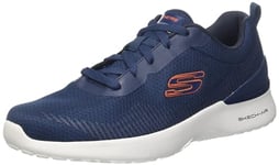 Skechers Homme air Dynamight Bliton Baskets, Bordure Orange synthétique en Maille Marine, 39.5 EU