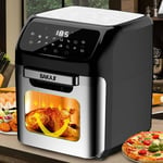 Four Friteuse à Air Chaud 12Lt Digital 1800W Frites et Cuissons Sans Huile Argen