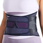 Fitomo Ceinture Lombaire Femme avec 7 Supports Métalliques, Ceinture Dorsale Femme Pour Sciatique, Hernie Discale, Scoliose, Ajustable et Respirant