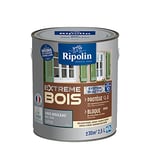 RIPOLIN - Peinture pour Bois Intérieur/Extérieur - Sans Sous-couche Ultra-couvrant - Résiste aux Intempéries, UV et Chocs - Protège et Magnifie - Lessivable - Satin - 2,5L - Gris Bouleau