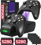 Dual 2 Max Chargeur Compatible Avec Manette Xbox Series X/S (2020), Xbox One/One X/One S Elite Controllers, (Two Slot) Docking Station Avec 2x 2200mah Batteries Rechargeables - Noir