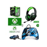 Pack Manette XBOX ONE-S-X-PC Camouflage bleu métalisé Officielle + Casque Gamer PRO H3 SPIRIT OF GAMER XBOX ONE/S/X/PC