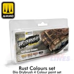 DRYBRUSH SET RUST COLOURS Acrylic Colour Set 4 jars 40mL Mig Jimenez Mig7302