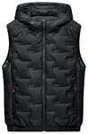 FEOYA- Homme Doudoune sans Manches à Capuche Hiver Chaud Blouson Gilet sans Manche Veste Epais en Hiver Capuche Style 1 Noir XL