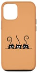 iPhone 14 Pro 3 Cheeky Cats Looking Over Wall Silhouette Cats Case