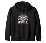 Gorilla Mode Workout Exercise Lifting Weights Strong Gym Zip Hoodie