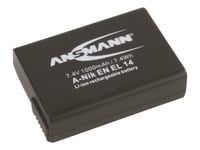 Ansmann A-Nik En El 14 - Batteri - Li-Ion - 1000 Mah - For Nikon D3200, D5100, D5200, D5300, D5500, D5600, Df  Coolpix P7000, P7100, P7700, P7800