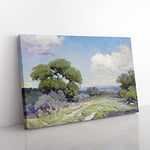 Morning In The Live Oaks By Julian Onderdonk Classic Painting Canvas Wall Art Print Ready to Hang, Framed Picture for Living Room Bedroom Home Office Décor, 50x35 cm (20x14 Inch)