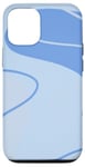 Coque pour iPhone 12/12 Pro Bleu clair Boho neutre abstrait ligne art design