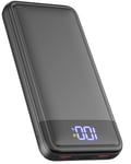 Batterie Externe 13800mAh, Slimmest 22.5W Power Bank,Batterie Portable USB C (Entrée/Sortie) PD3.0 QC4.0 Charge Rapide Chargeur Portable avec Affichage LCD Compatible iPhone etc.(Gris)