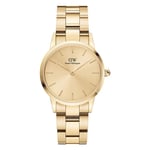 Daniel Wellington Ladies Iconic Link Unitone Gold 28mm Watch DW00100403