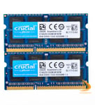 Crucial 16GB 2x 8GB 2Rx8 PC3-10600S DDR3-1333Mhz SODIMM Laptop Memory RAM 1.5V @