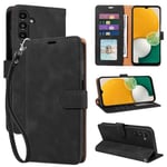 GOTOURED for Samsung A13 Phone Case Wallet/A04S Case,4 Card Slots [RFID Blocking] [Wrist Strap] [Kickstand] Magnetic Shockproof Protective Leather Flip Cases Cover for Galaxy A13/A04S (Black)