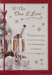 Christmas Card To The One I Love Champagne Fluted Bottle ice Bucket Gold Foil