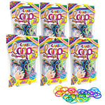 CRAZE LOOPS BAG 100 Set de 6 | 600x Elastiques Bracelets à tisser , Anneaux en silicone pour Fabrication Bijoux enfant