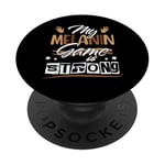 Melanin Game Black Queen Afro Women Black History Month Girl PopSockets PopGrip Adhésif