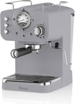 Swan SK22110GRN Retro Espresso Plastic Coffee Machine with Milk Frother, Steam P