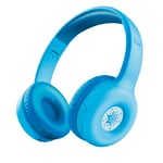 Trust Nouna Casque Bluetooth sans Fil pour Enfant 4-10 Ans avec Limite de Volume (85dB) Casque Micro Pliable avec Autocollants, 15h d'Autonomie, Headphones pour Switch, Tablette, Musique, Bleu