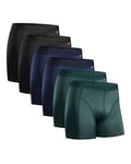 DANISH ENDURANCE Sports Boxers for Men, Dry Fit, Anti Chafing Mens Boxer Shorts Multipack, with Regular or Long Leg, 6 Pack, Multicolor (2x Black, 2x Blue, 2x Green) XXL