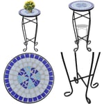 Vidaxl - Table d'appoint Mosaïque Bleu et blanc - table d'appoint - tables d'appoint - Home & Living - Bleu