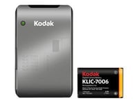 Kodak K7700 / Klic-7006 Combo Pack - Batteriladdare + Växelströmsadapter + Batteri - Li-Ion - 740 Mah - För Easyshare M23, M52, M532, M5350, M552  Easyshare Mini M200  Easyshare Touch M5370, M577