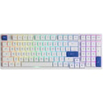 Akko 3098N Blue On White Wireless Keyboard RGB Backlighting Hot-Swappable keys TTC Brown Switch