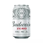 BUDWEISER ZERO 0% ALCOHOL FREE LAGER CANS 24 X 330ML ZERO SUGAR LOW CALORIE BEER