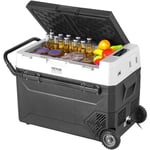 Vevor - Refrigerateur Portable a Compression 60 l, Mini Frigo de Voiture 12 v, Glaciere sur Roulettes a Zone Unique, Temperature Reglable -20 °c a 20