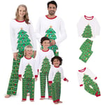 DFDLNL Pyjama de noël Famille Pyjama Costume à Manches Longues Arbre de noël Dessin animé Belle Famille Pijama Famille Heureuse Maison vêtements Look Match Enfants M