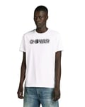 G-STAR RAW T-Shirt Distressed Logo Homme ,Blanc (white D24363-C506-110), L