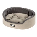 Ferplast Panier Chien Dandy, Coussin Amovible et Lavable, Housse en Coton avec Rembourrage Doux, Idéale Également comme Niche pour Chat, 65 x 46 x H 17 cm, Marron