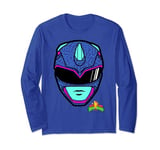 Power Rangers Blue Ranger Retro Print Big Face Long Sleeve T-Shirt