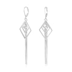 ALEXCRAFT Boucles d'Oreilles Longues en Argent 925, Boucles d'Oreilles Pendantes Femme avec Pompons Zircons, Forme de Feuille, Hypoallergéniques, pour Mariage, Banquet, Cadeaux Bijou