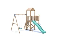 Climbing Frame with Slide, One Swing and High Platform BalconyFort