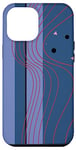 iPhone 13 Pro Max Vertical Stripes Curved Lines Abstract Dark Blue Case