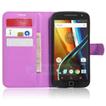 Moto G4/G4Plus      Pu Wallet Case    [Purple]