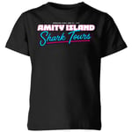 Jaws Amity Island Shark Tour Kids' T-Shirt - Black - 5-6 Years