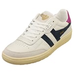 Gola Falcon Womens Casual Trainers in White Navy - 4 UK