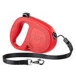 Ferplast Laisse Chien Enrouleur Flippy One, Laisse pour Chiens de Taille Moyenne jusqu'à 20 Kg. Cordon Extensible Max 5 m. Bouton Unique pour verrouiller et libérer, Rouge