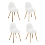 Lot de 4 Chaises Scandinaves "Patchwork" 87cm Blanc