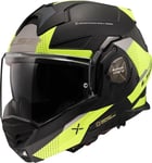 LS2, Casque Moto modulable ADVANT X Oblivion Matt Black H-V Yellow, XS