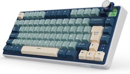 Rk Royal Kludge R75 Clavier Gamer Tir Mode Gasket Mounted,Clavier Sans Fil Mécanique Rvb,Azerty Français Avec Knob,Clavier Tkl 75% Hot Swap Qmk/Via,Pbt Keycaps,Creamy Switch