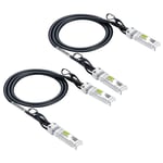 SFP+ DAC Twinax Cable, SFP+ to SFP+ Direct Attach Copper Passive for Cisco SFP-H10GB-CU0.5M, Ubiquiti UniFi, Meraki, Mikrotik, Fortinet, Netgear, D-Link, TP-Link and More,0.5-Meter(1.6ft), 2 Pack