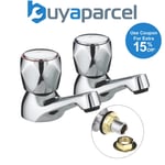 Bristan Club Pillar Taps Utility Basin Taps Chrome Plated with Metal Heads 1/4"