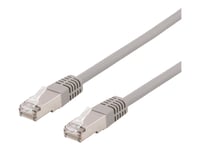 Deltaco - Patch-Kabel - Rj-45 (Hane) Till Rj-45 (Hane) - 30 Cm - Sftp - Cat 6A - Halogenfri, Formpressad - Grå