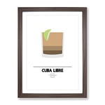 Cuba Libre Modern Framed Wall Art Print, Ready to Hang Picture for Living Room Bedroom Home Office Décor, Walnut A3 (34 x 46 cm)