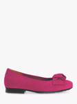 Gabor Picnic Wide Fit Suede Ballerina Pumps, Pink