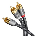 Câble 1 en 2 rca, 10 m, Sharkskin Grey - Connecteur Cinch (woofer, center) Connecteur Cinch (woofer, center) - 10 m (65303) - Goobay